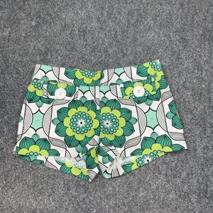 Tibi Shorts Womens Size 6 Green Retro Shortie Short Floral Designer